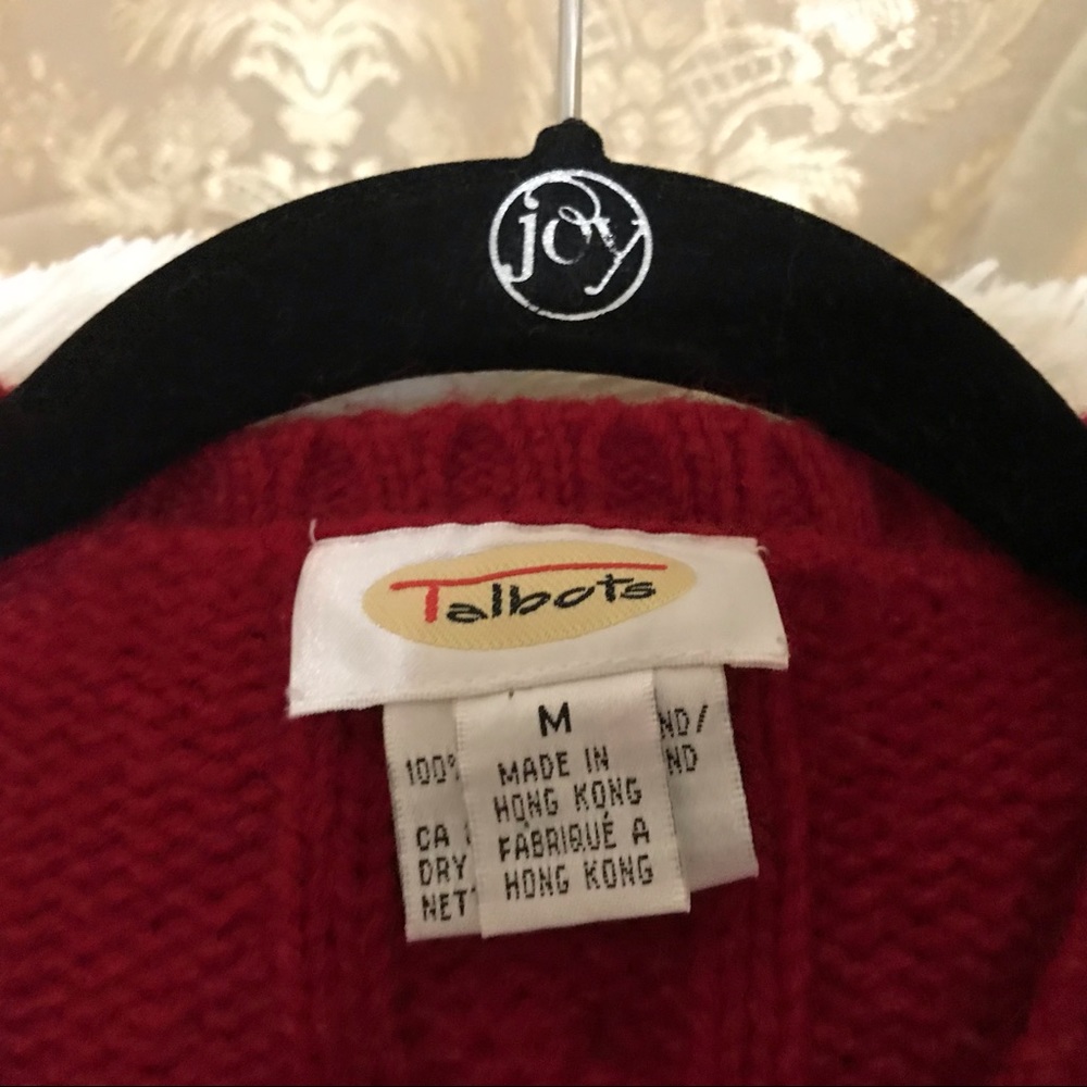 Red Talbots Button Front Sweater - Picture 2 of 2